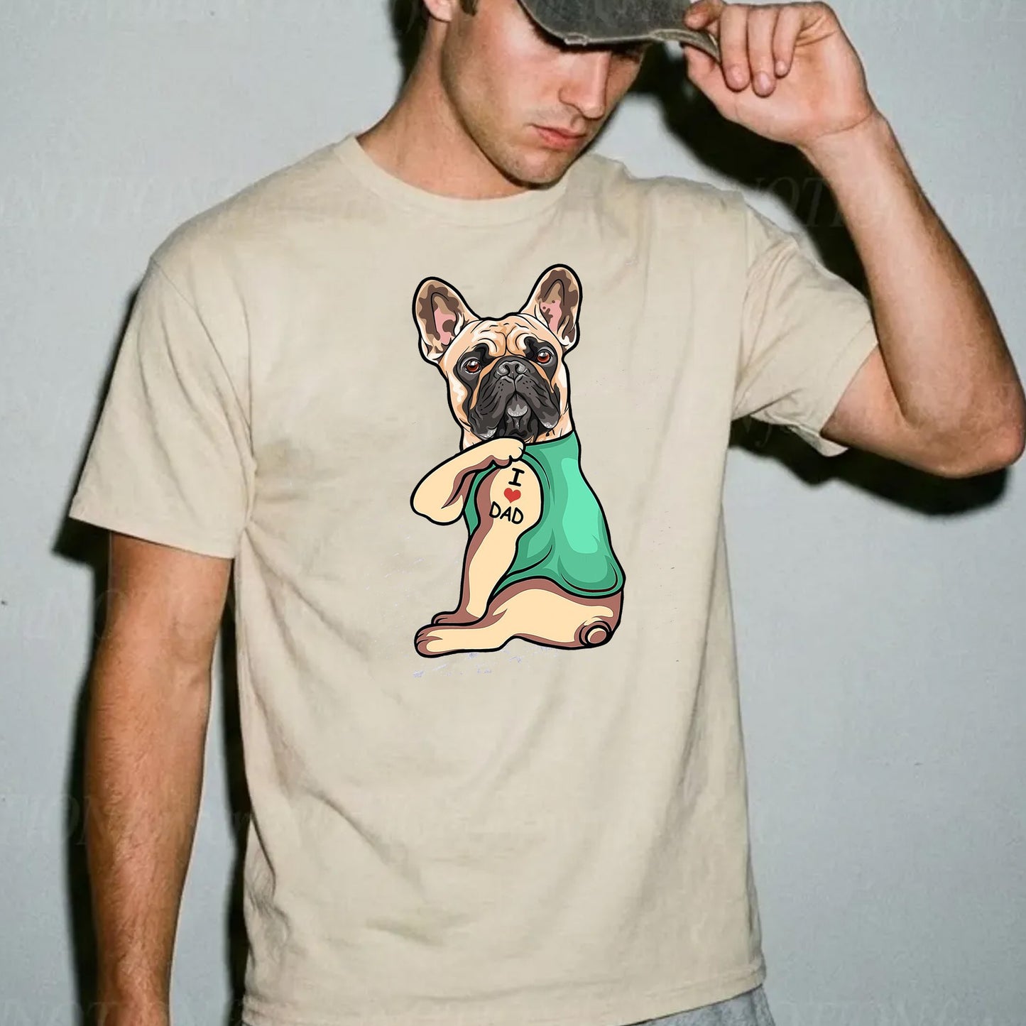 French Bulldog Shirt, I Love Dad, Frenchie Dad Gift