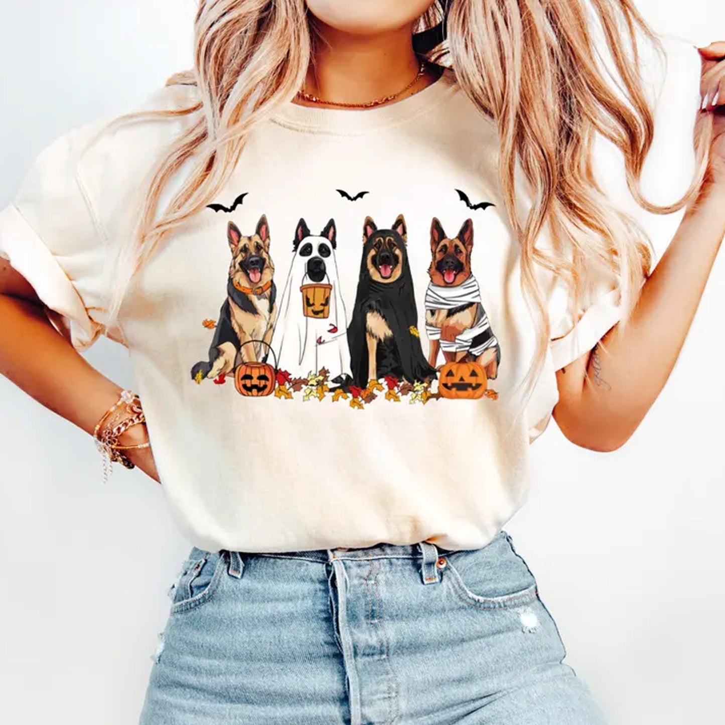 Halloween Dog Shirt, German shepherd Ghost Dogs sweatshirt
