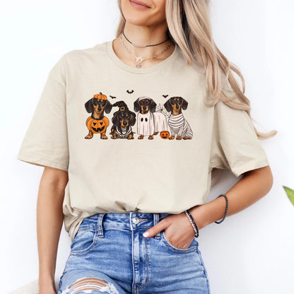 Halloween Dachshund Shirt, Сute Ghost Dog T-shirt