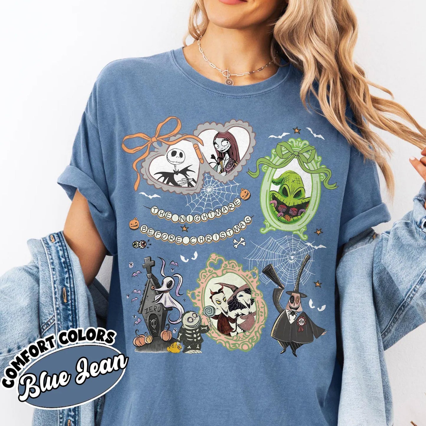 Vintage Nightmare Before Christmas Coquette Shirt, Disney Coquette Bow Shirt