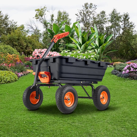 Manto™ 900 lb Poly Garden Dump Cart with Wheels