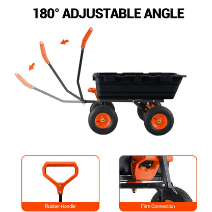 Manto™ 900 lb Poly Garden Dump Cart with Wheels