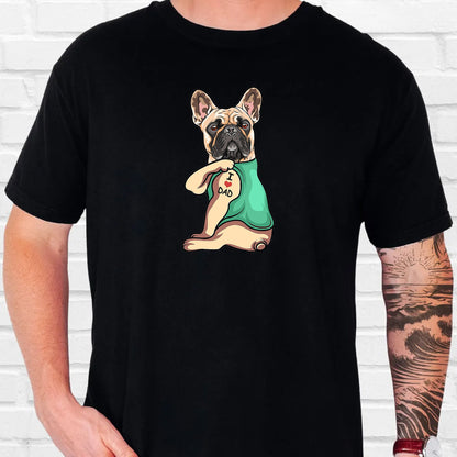 French Bulldog Shirt, I Love Dad, Frenchie Dad Gift