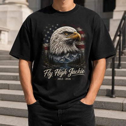Fly High Jackie Eagle Tribute Shirt, Big Bear Bald Eagle Tee