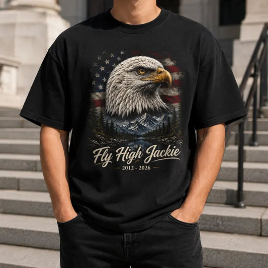 Fly High Jackie Eagle Tribute Shirt, Big Bear Bald Eagle Tee