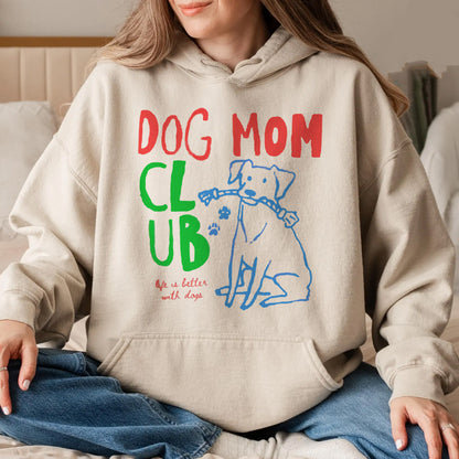 Dog Mom Shirt, Dog Mama Club Neck Sweatshirt