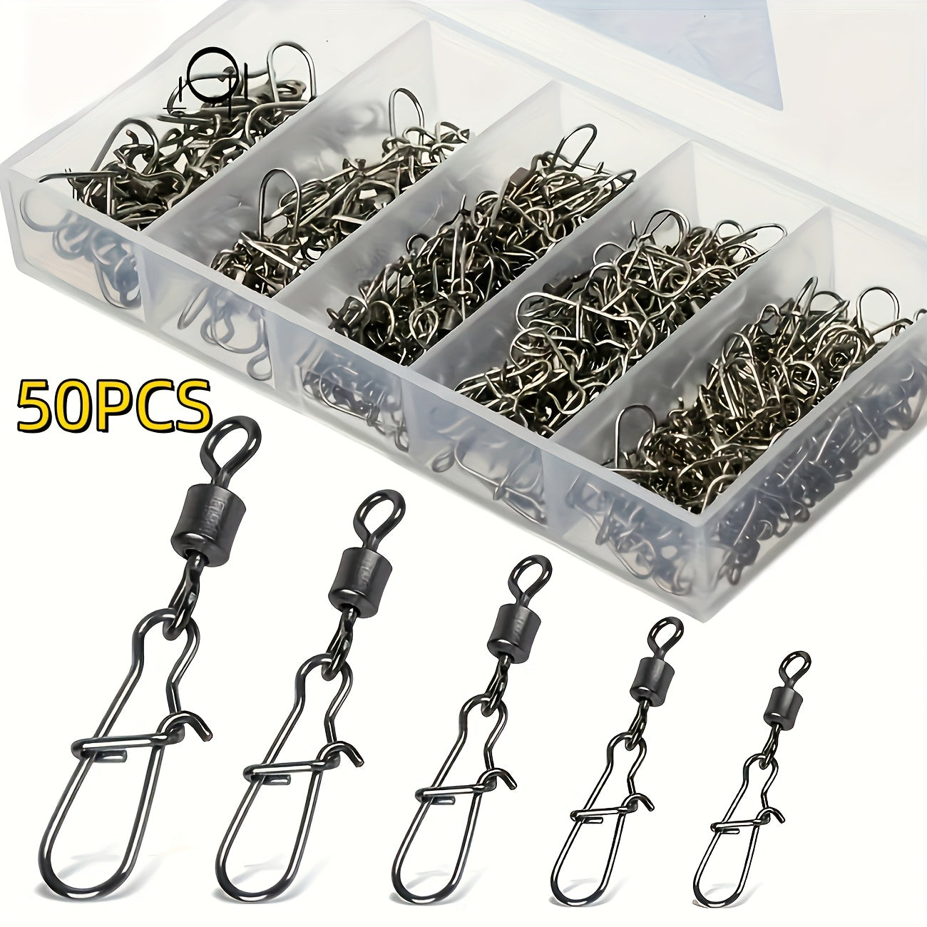 Manto™ Heavy-Duty Black Fishing Spinners – 50pcs / 100pcs