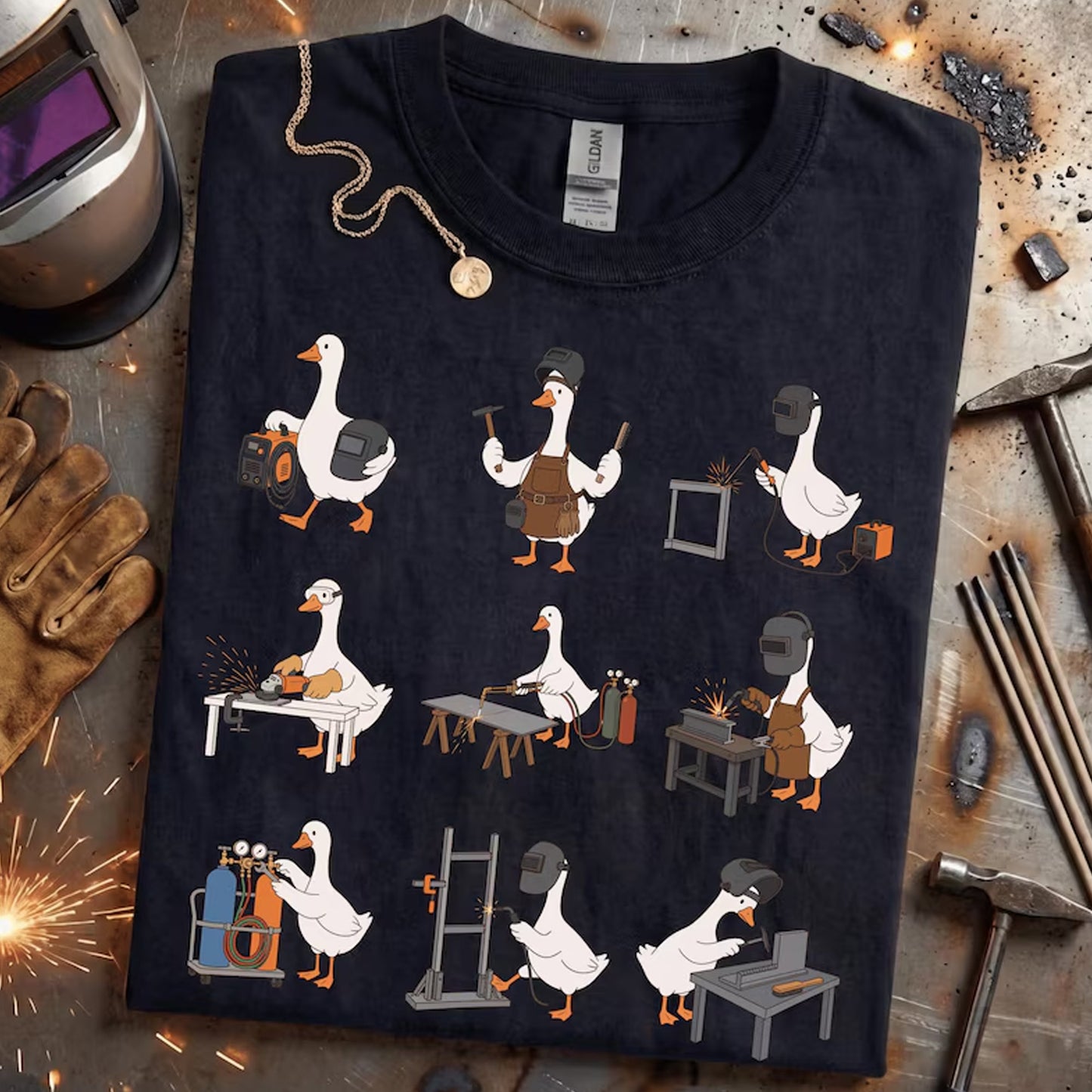 Welder Silly Goose Shirt, Funny Pipeline Welder Gift for Him