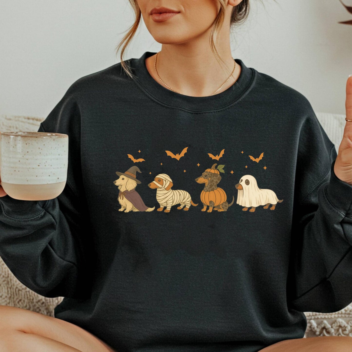 Dachshund Halloween TShirt, Fall Season Dog Lover T-shirt