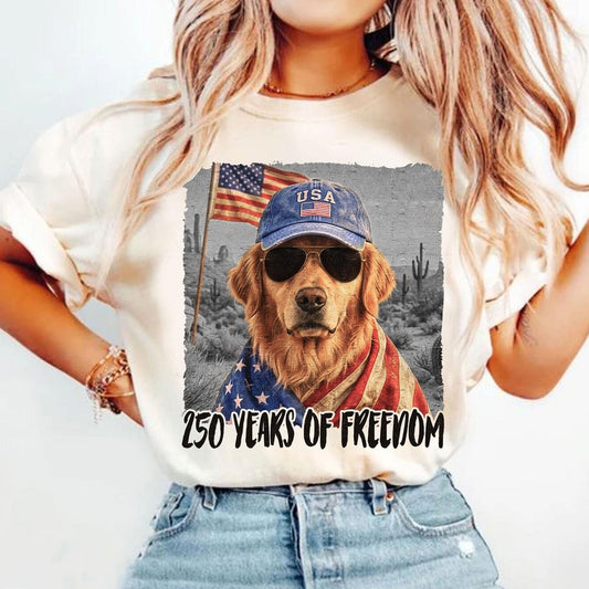 USA 250th Anniversary Shirt,4th Of July Golden Retriever Shirt