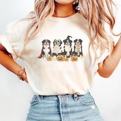 Bernese Mountain Dog Shirt, Dog Halloween Crewneck, Fall Dog Mom Tee