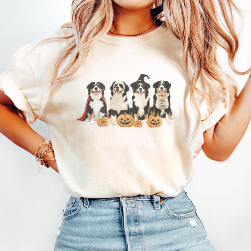 Bernese Mountain Dog Shirt, Dog Halloween Crewneck, Fall Dog Mom Tee