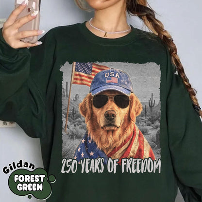 USA 250th Anniversary Shirt,4th Of July Golden Retriever Shirt