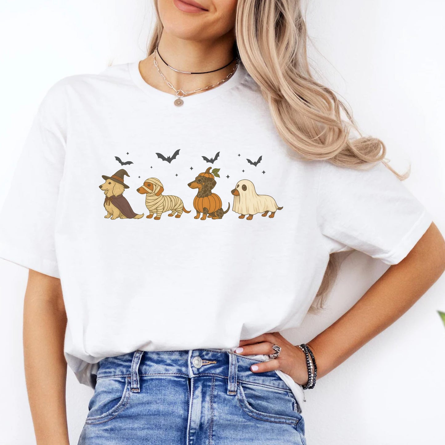 Dachshund Halloween TShirt, Fall Season Dog Lover T-shirt