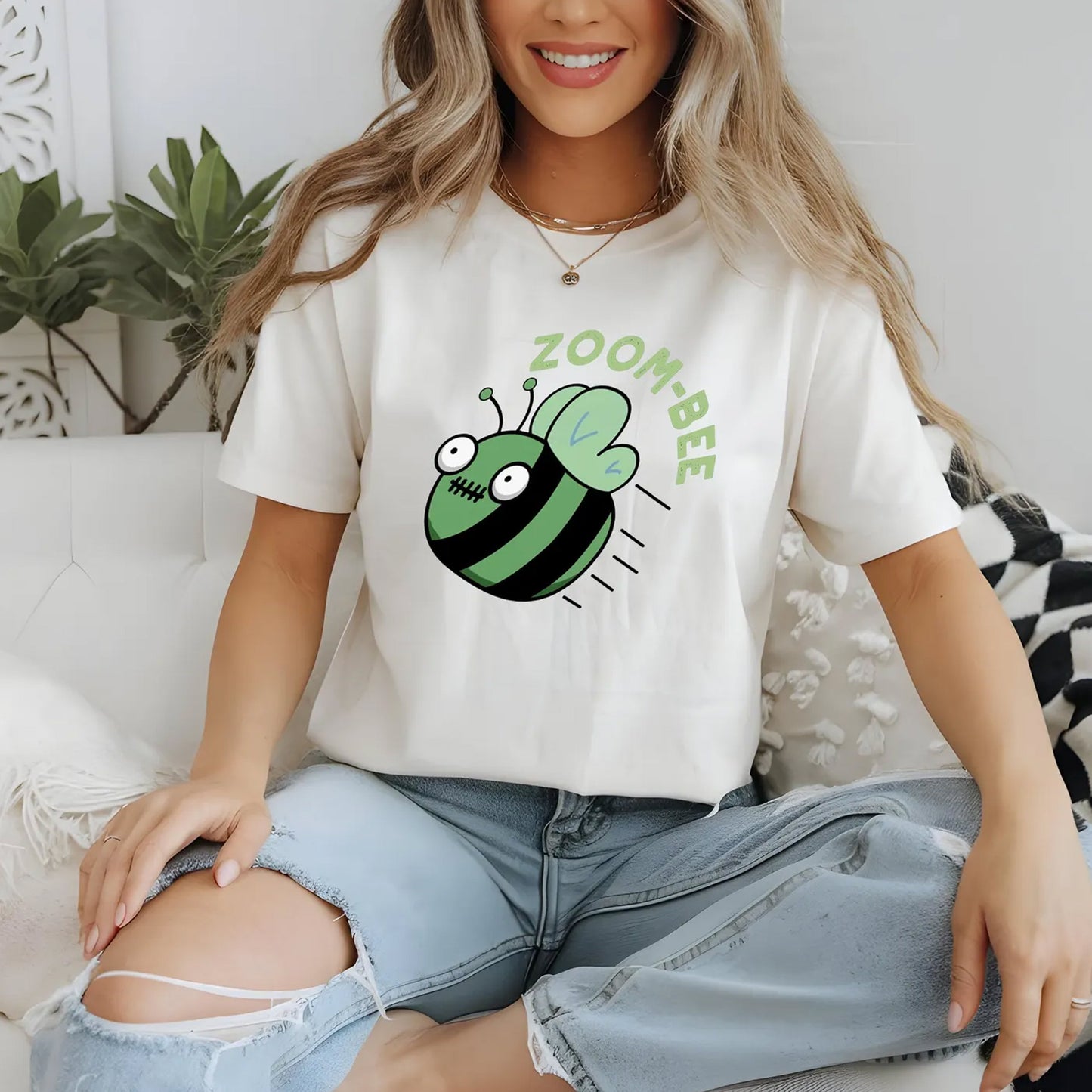 Zombie Bee Graphic T Shirt, Halloween Bee Crewneck Sweatshirt