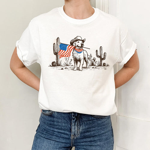 Golden Retriever 4th Of July Shirt, Western 4th of July Shirt