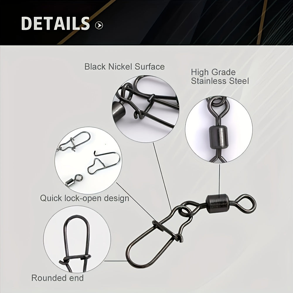 Manto™ Heavy-Duty Black Fishing Spinners – 50pcs / 100pcs