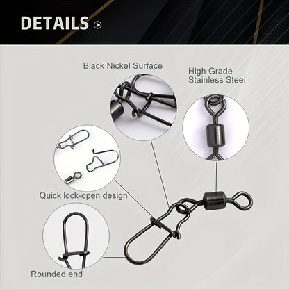 Manto™ Heavy-Duty Black Fishing Spinners – 50pcs / 100pcs