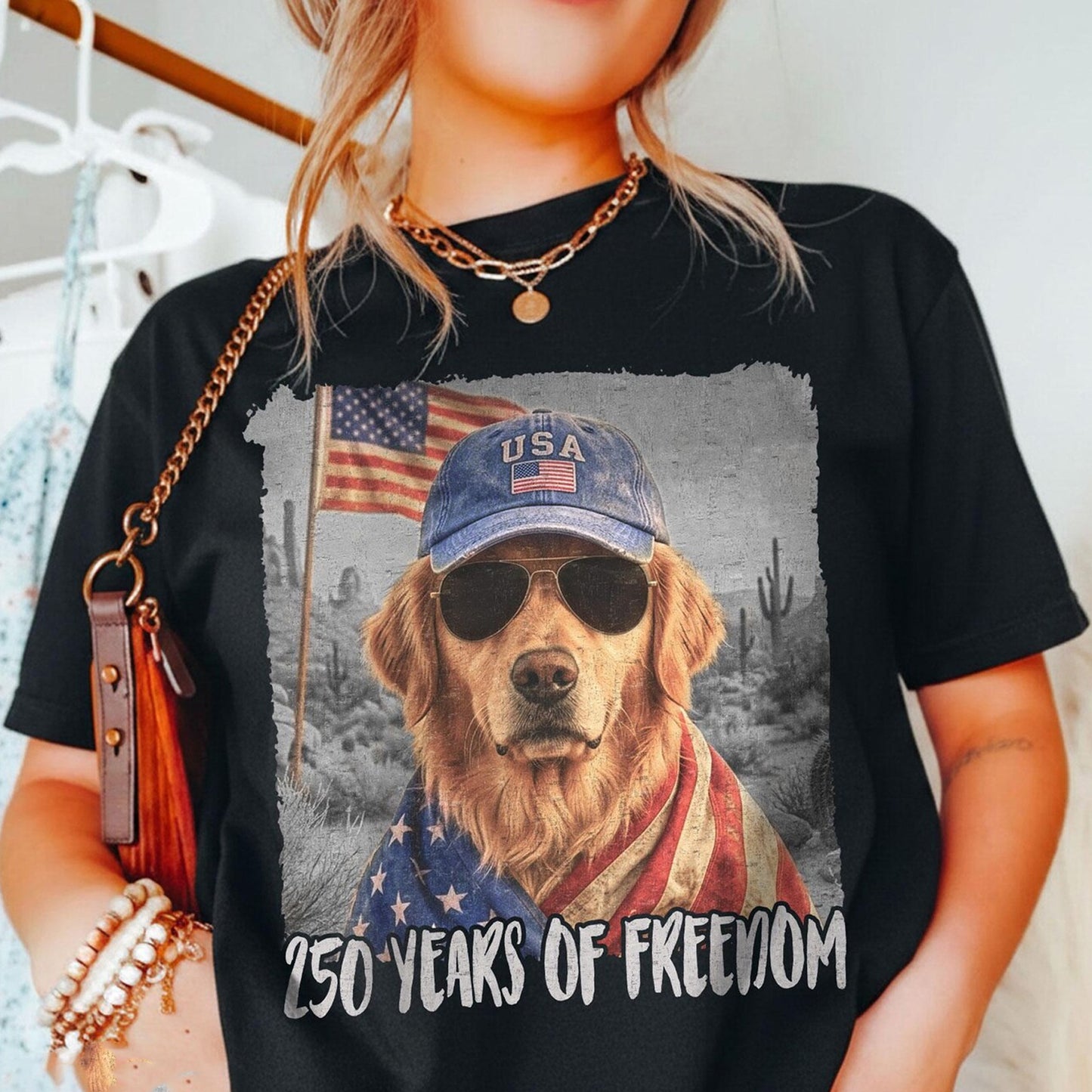 USA 250th Anniversary Shirt,4th Of July Golden Retriever Shirt