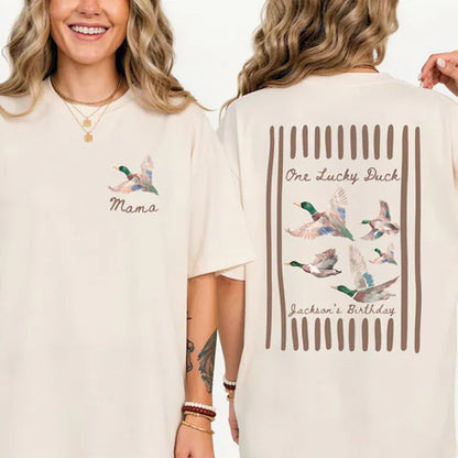 One Lucky Duck First Birthday Shirts, Mallard Duck Tees