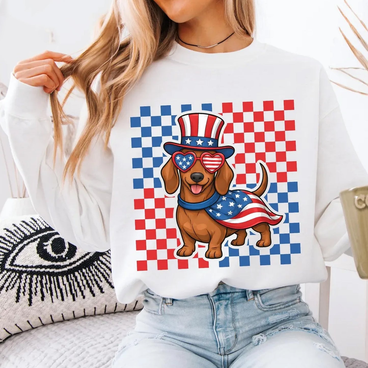 Dachshund USA Shirt Patriotic Wiener Dog Shirt, American 4th of July Gift