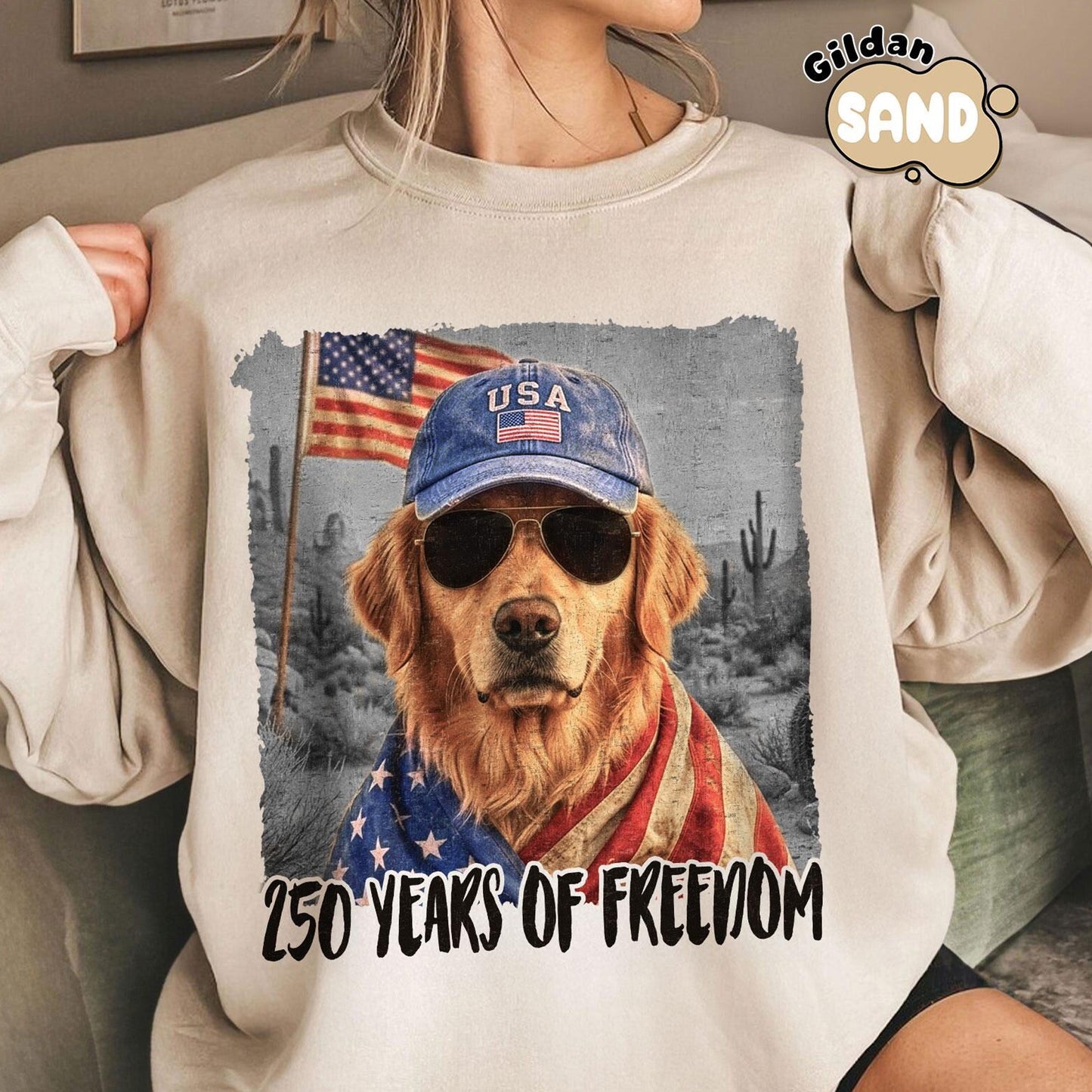 USA 250th Anniversary Shirt,4th Of July Golden Retriever Shirt