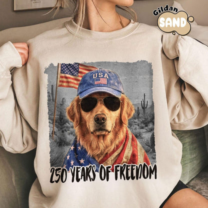 USA 250th Anniversary Shirt,4th Of July Golden Retriever Shirt