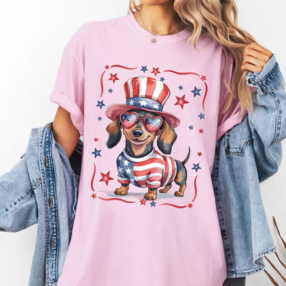 Patriotic Wiener Dog Sweater American Doxie Crewneck 4th of July Gift
