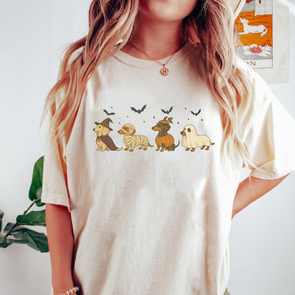 Dachshund Halloween TShirt, Fall Season Dog Lover T-shirt