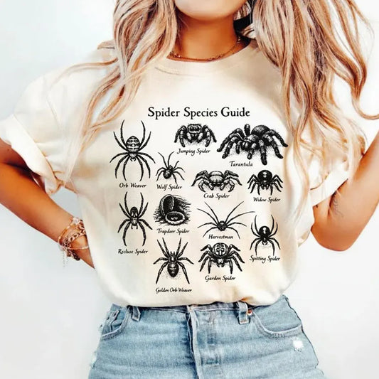 Vintage Arachnid Spooky Graphic Goth Cottagecore Tarantula Lover Tee