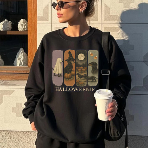 Halloweenie Tshirt, Wiener Dog Mom Fall Hoodie