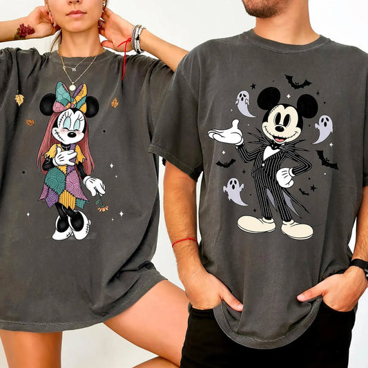 Comfort Colors Mickey and Minnie Shirt, Jack and Sally Couple Shirt