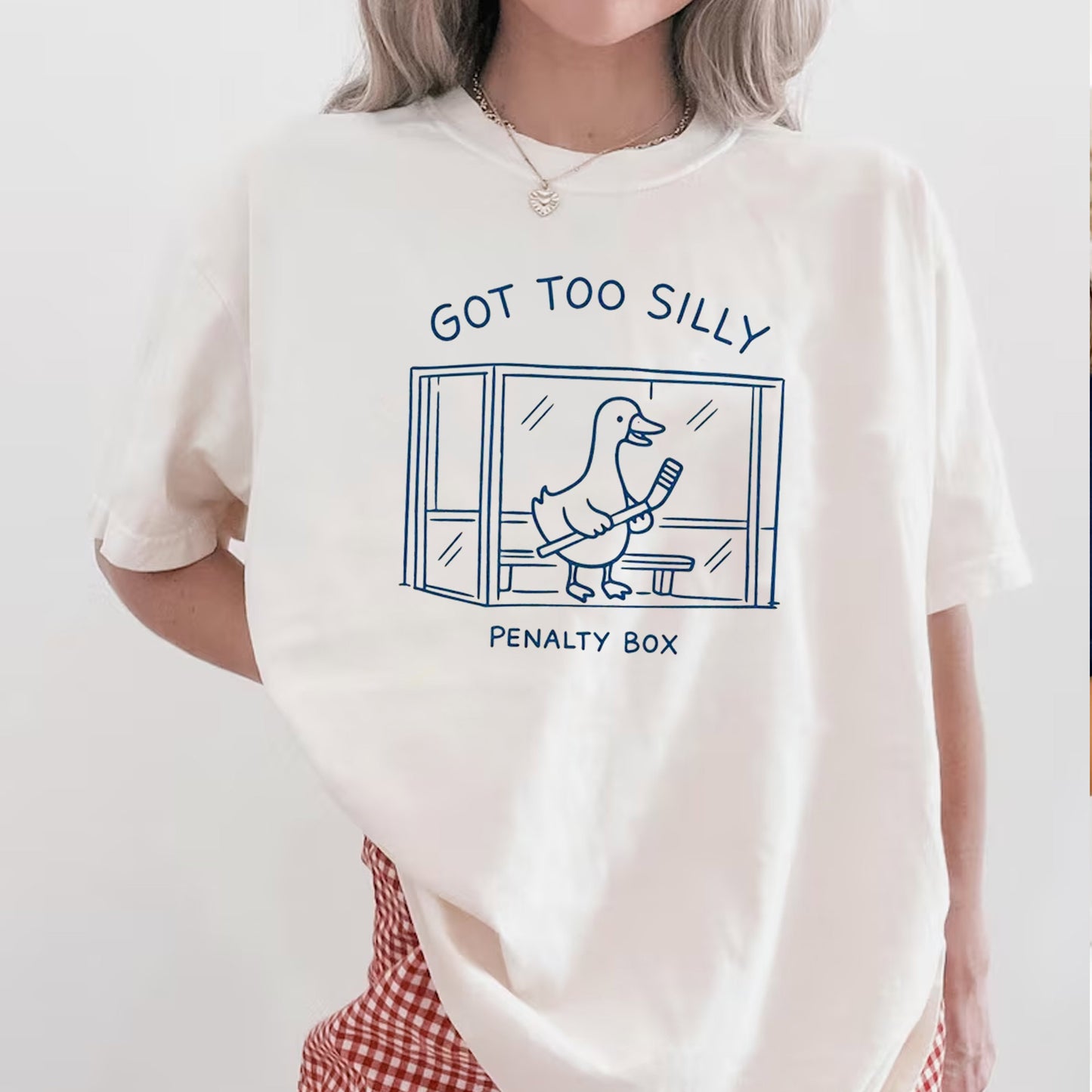Got Too Silly Penalty Box Shirt, Silly Goose Hockey Meme Tee