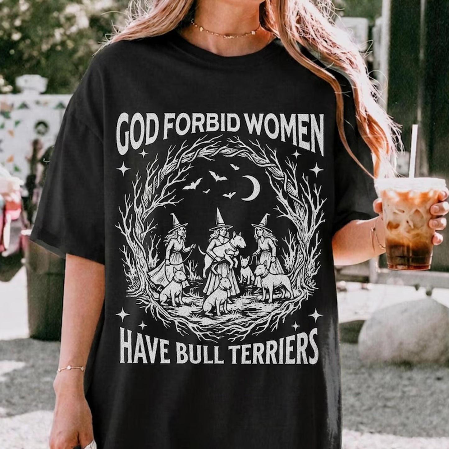 Halloween Shirt Bull Terrier Lover Feminist Witch Shirt