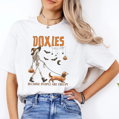Spooky Ghost Long Hair Weiner People Are Creepy Funny Tshirt