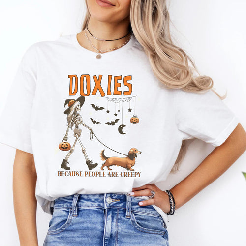 Spooky Ghost Long Hair Weiner People Are Creepy Funny Tshirt