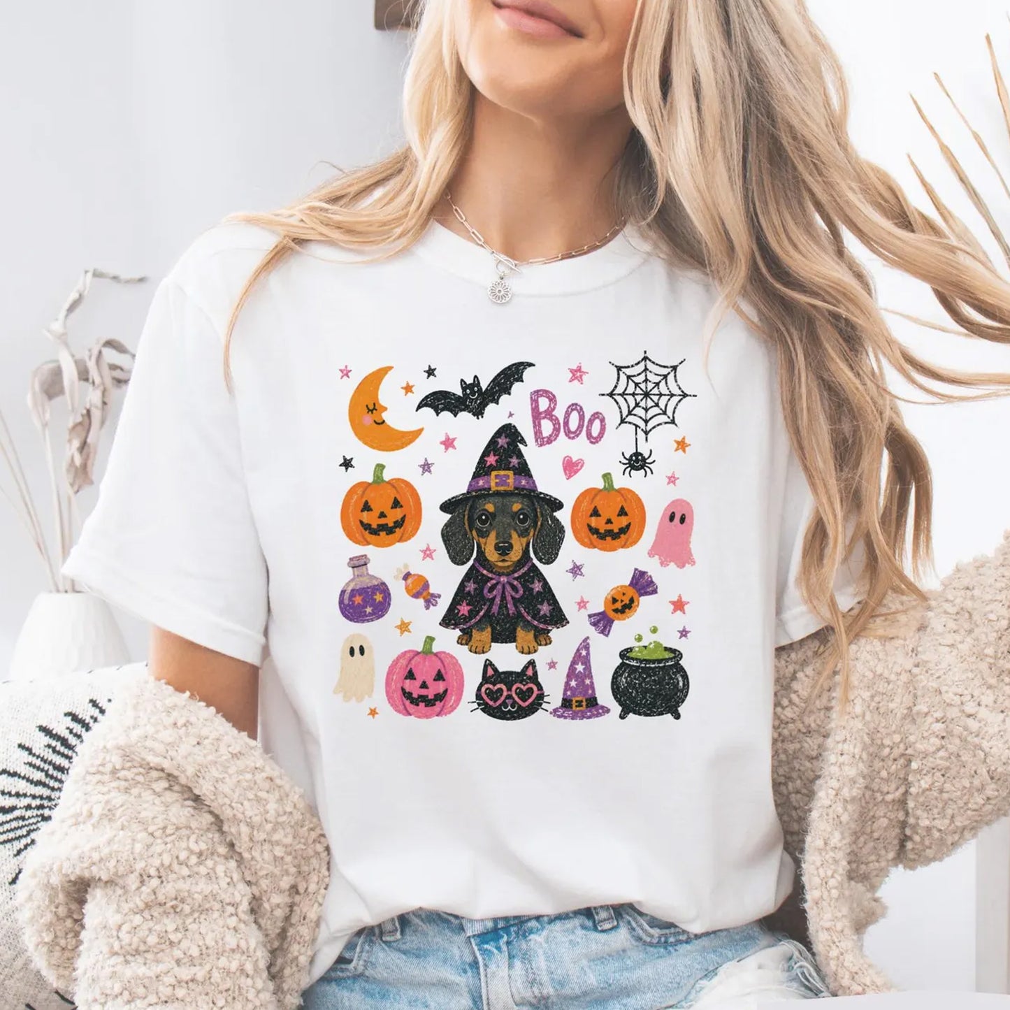 Halloween Dachshund Shirt, Doxie Trick or Treat Tshirt