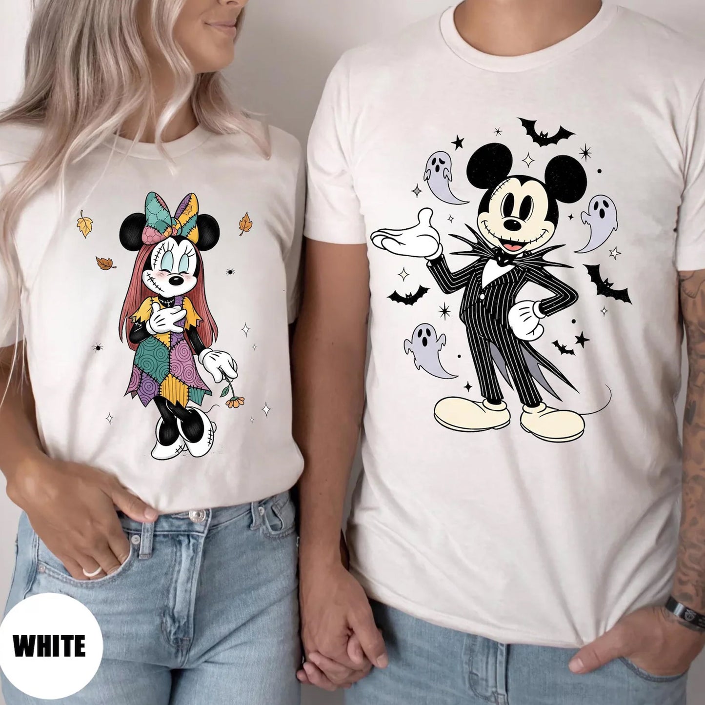 Comfort Colors Mickey and Minnie Shirt, Jack and Sally Couple Shirt