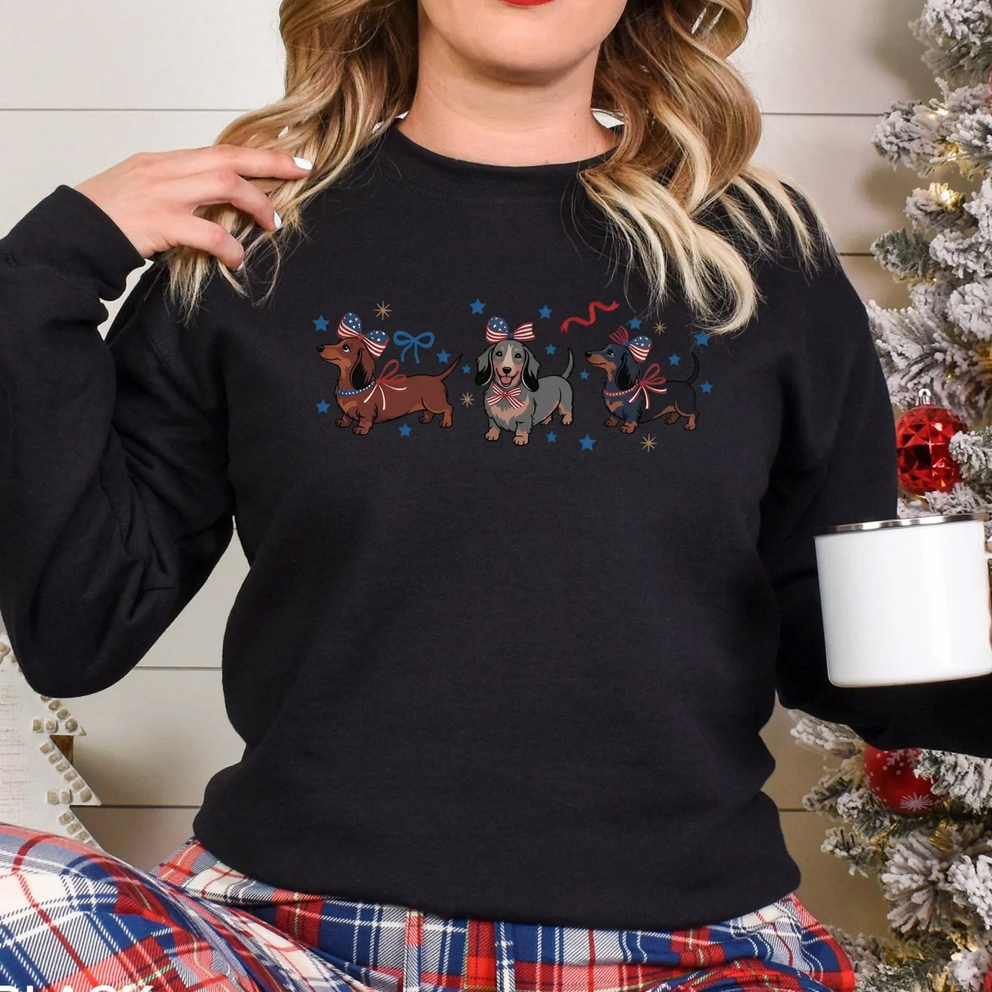 Dachshund 4th of July Sweatshirt, Patriotic Dachshund Sweatshirt