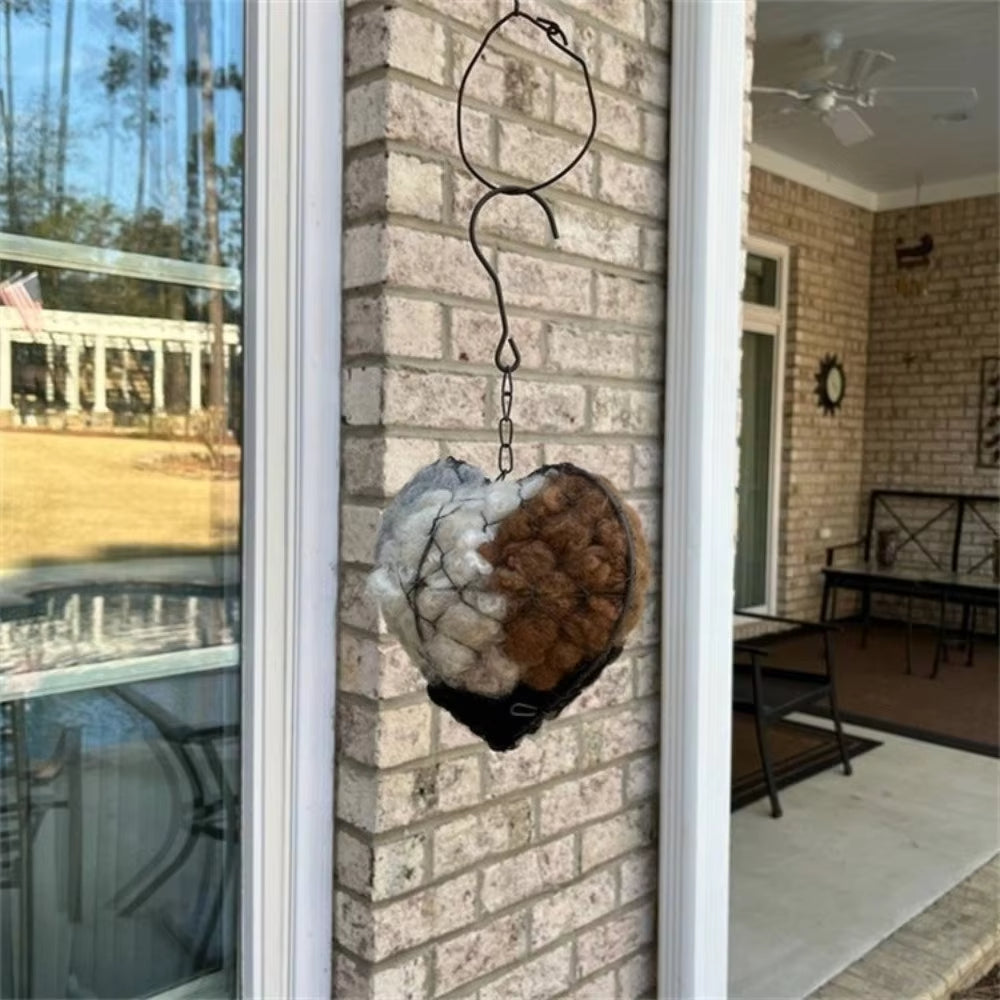Manto™ Handmade Alpaca Fiber Bird Nesting Heart for Hummingbirds