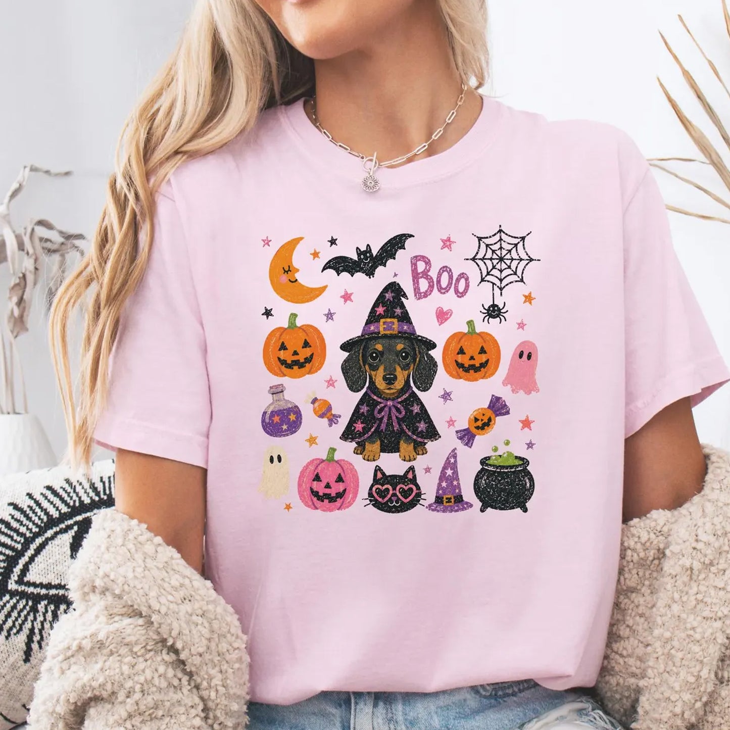 Halloween Dachshund Shirt, Doxie Trick or Treat Tshirt