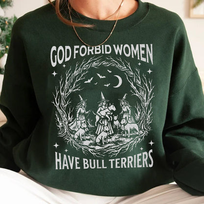 Halloween Shirt Bull Terrier Lover Feminist Witch Shirt