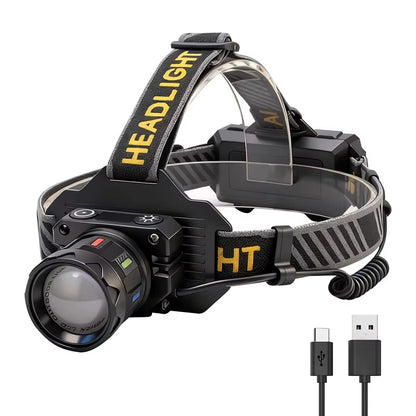 Manto™ Fishing LED Headlamp 1000LM – Motion Sensor, Zoom Beam, Rechargeable & Waterproof