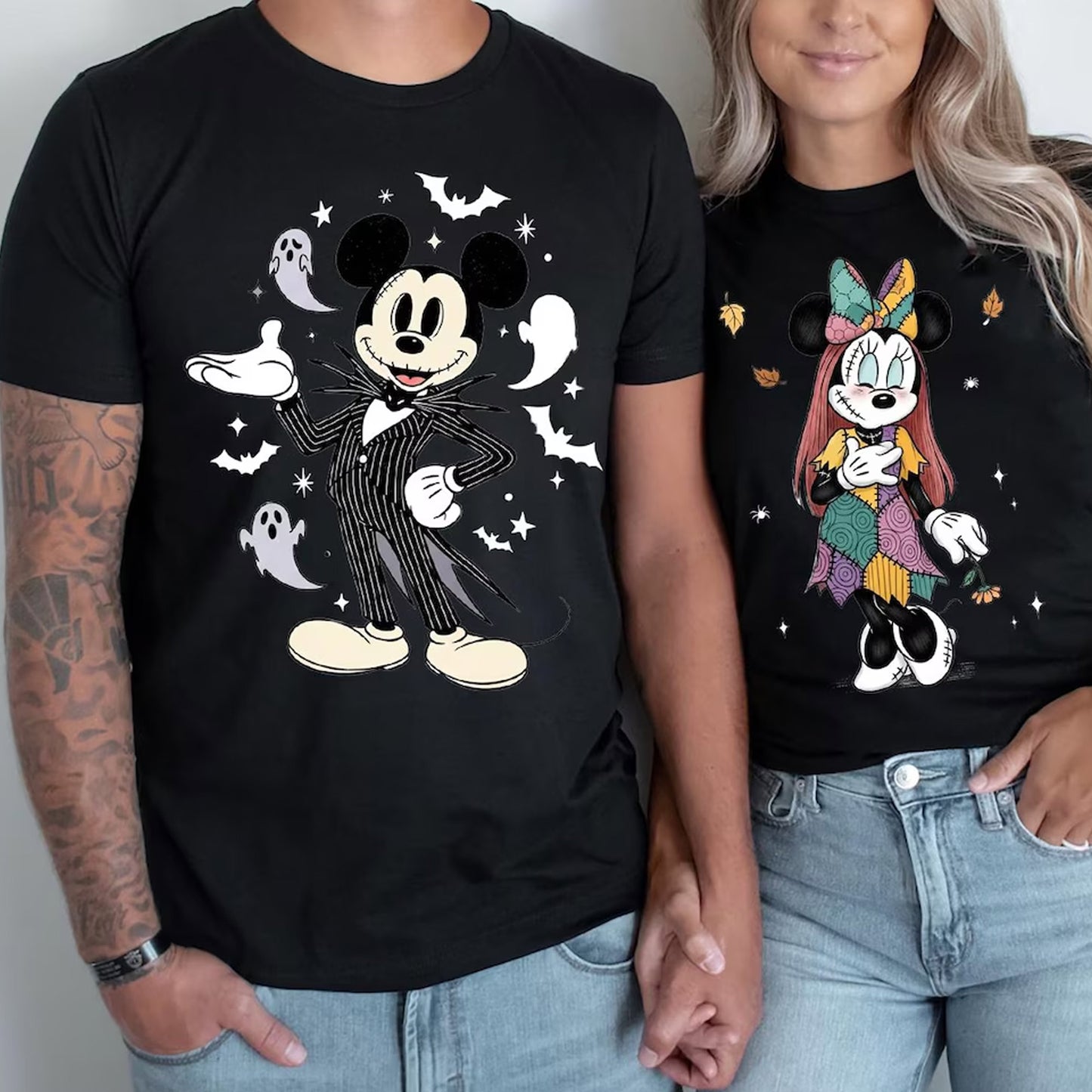 Comfort Colors Mickey and Minnie Shirt, Jack and Sally Couple Shirt