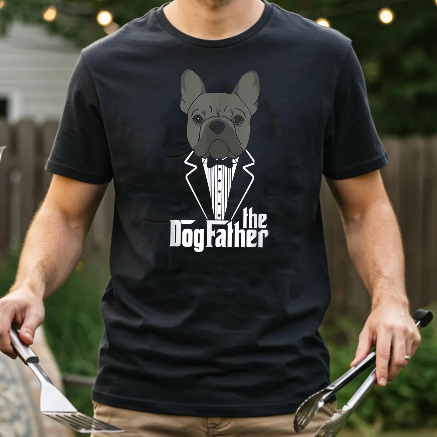 The Dogfather French Bulldog Dad T-Shirt, Funny Dog Lover Gift