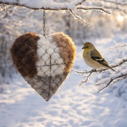 Manto™ Handmade Alpaca Fiber Bird Nesting Heart for Hummingbirds