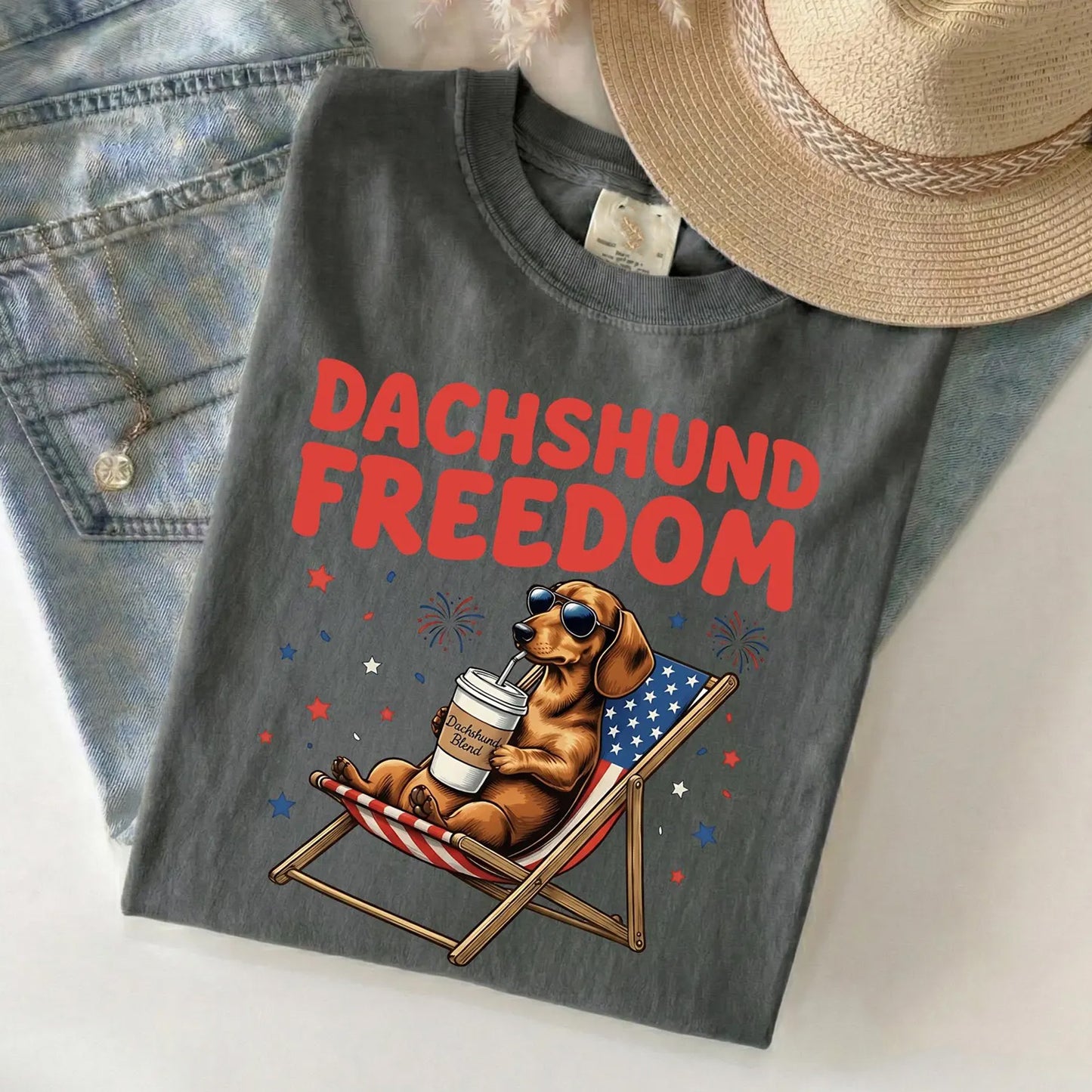 Dachshund Freedom Shirt 4th of July, Funny Dog Independence Day Tee
