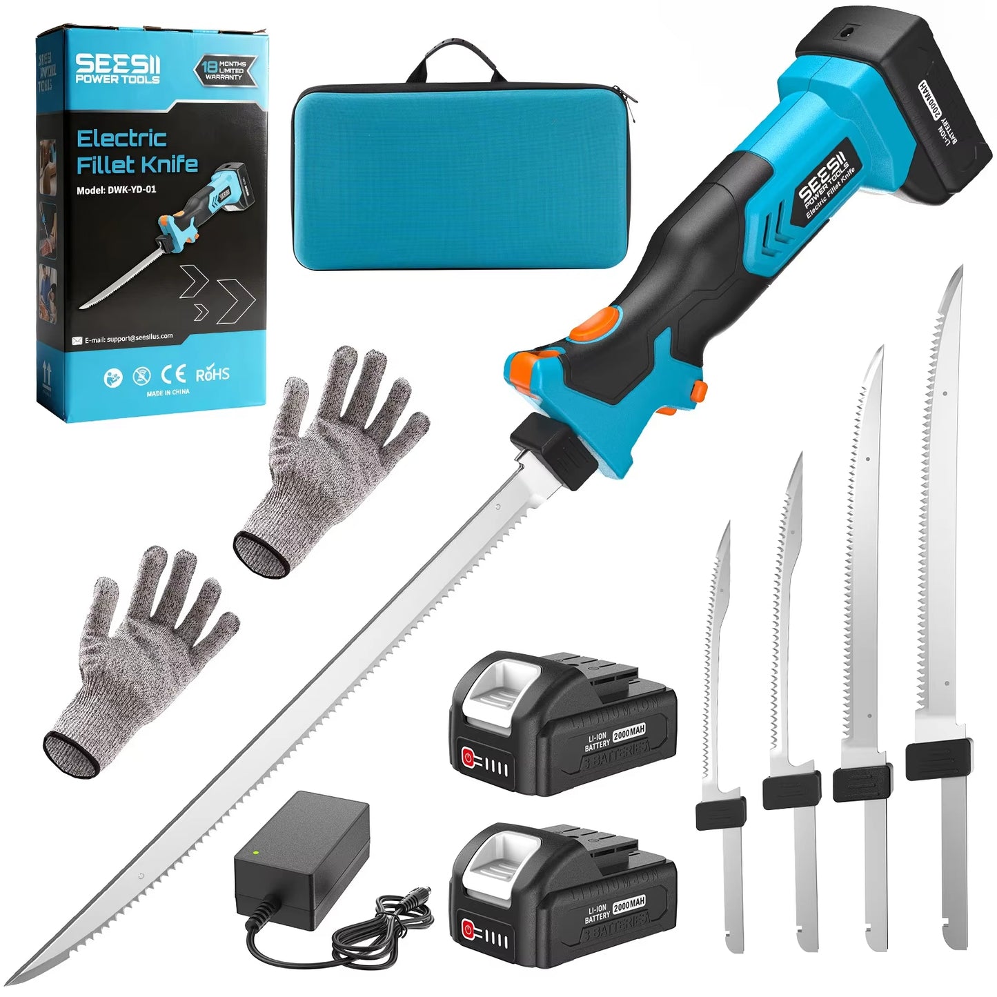 Manto™ Cordless Electric Fillet Knife – Rechargeable Fish Cutting Knife