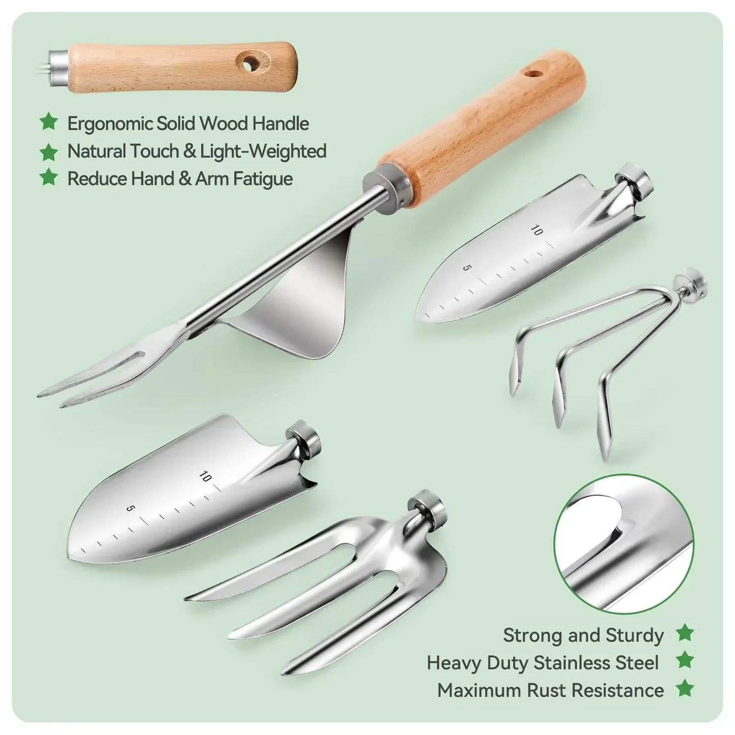 9-Piece Heavy Duty Gardening Hand Tools