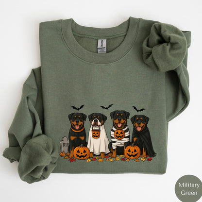 Rottweiler Halloween Shirt, Spooky Rottweiler Crewneck